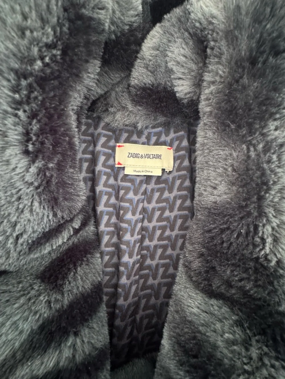 Zadig & Voltaire Black and Charcoal Zebra Faux-Fur Jacket - Picture 4 of 4